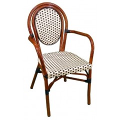 Parisienne Arm Chair in Ivory-Black