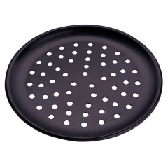 8" Perforated Hard Coat Anodized Aluminum Coupe Pizza Pan