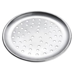 Perforated Standard Weight Aluminum Coupe Pizza Pan