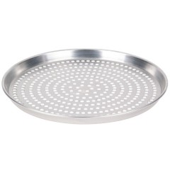14" x 1" Super Perforated Heavy Weight Aluminum Tapered / Nesting Deep Dish Pizza Pan