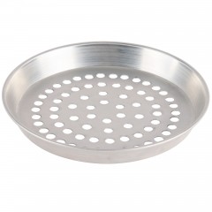 10" x 1" Super Perforated Standard Weight Aluminum Tapered / Nesting Deep Dish Pizza Pan