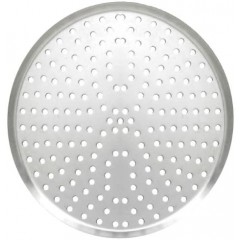 Allied Metal Heavy Weight Aluminum Perforated Pizza Pan, Tapered Design, 11/16-Inch Deep