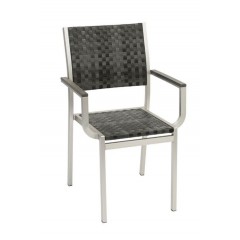 Belize Aluminum Arm Chair in Charcoal