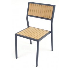Elegance Side Chair Aluminium & Teak