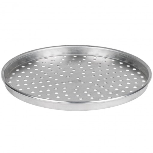 18" x 1" Perforated Heavy Weight Aluminum Straight Sided Pizza Pan