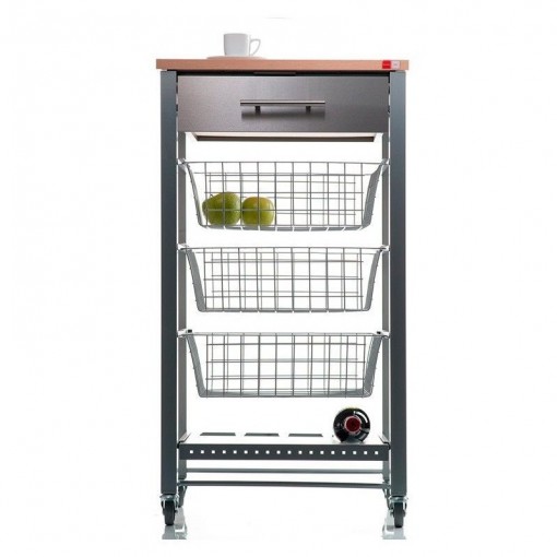 kitchen cart with wine rack