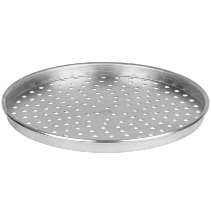 18" x 1" Perforated Heavy Weight Aluminum Straight Sided Pizza Pan