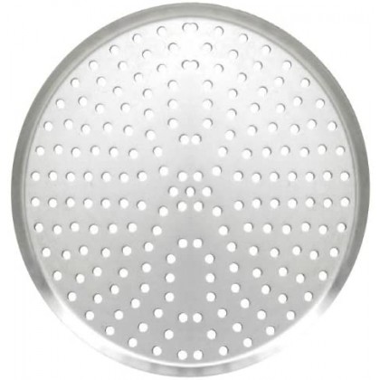 Allied Metal Heavy Weight Aluminum Perforated Pizza Pan, Tapered Design, 11/16-Inch Deep