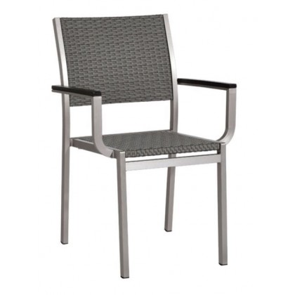Belize Aluminum Arm Chair in Gray