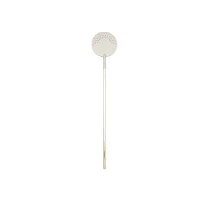 40" FALCI 249965-25F Round Perforated Stainless Steel Pizza Peel
