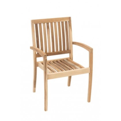 Genuine Teak Wood Reno Stacking Arm Chair